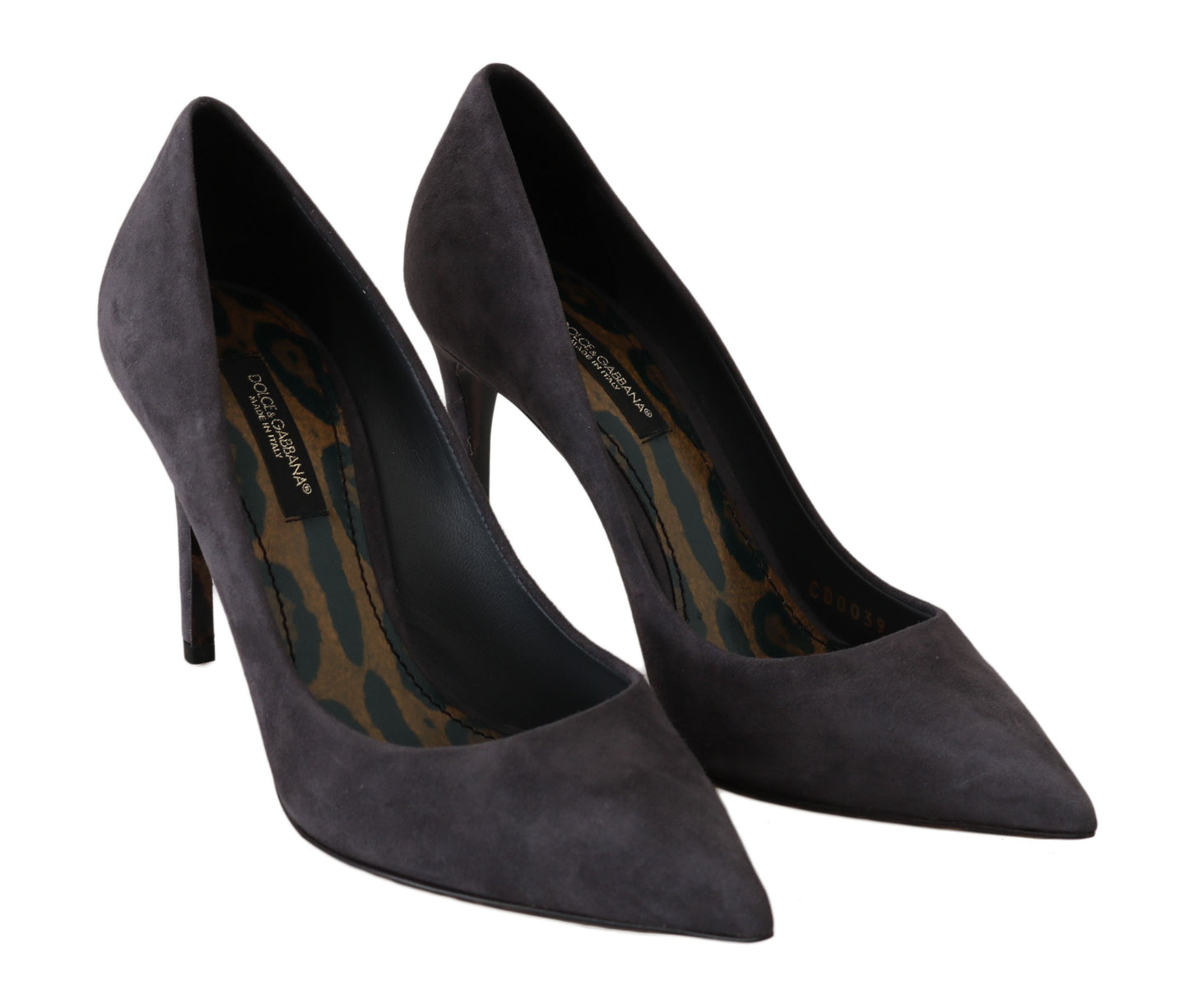 Dolce & Gabbana Gray Suede Leather Stiletto Shoes Heels Dolce & Gabbana