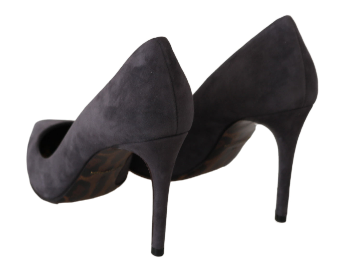 Dolce & Gabbana Gray Suede Leather Stiletto Shoes Heels Dolce & Gabbana