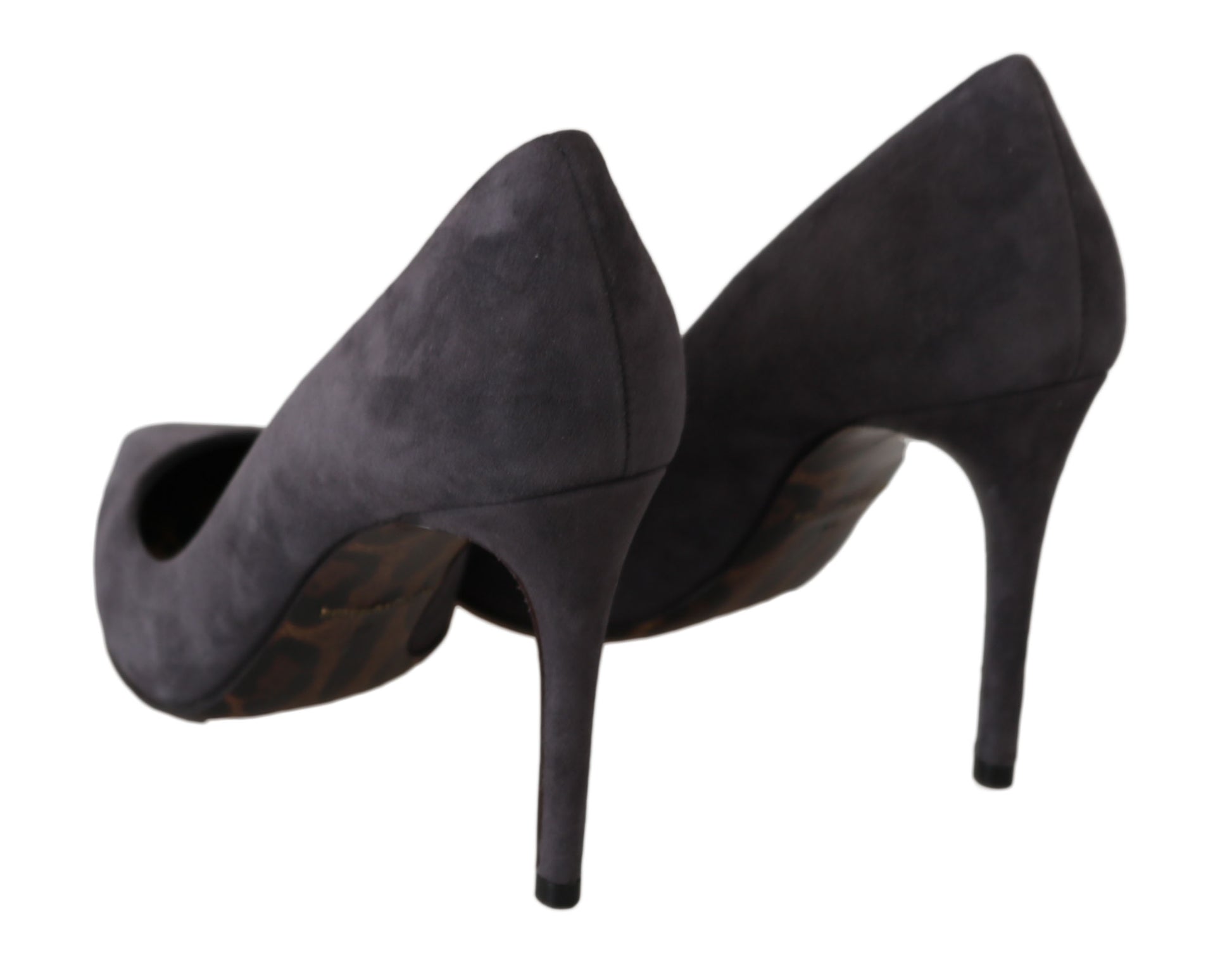 Dolce & Gabbana Gray Suede Leather Stiletto Shoes Heels Dolce & Gabbana