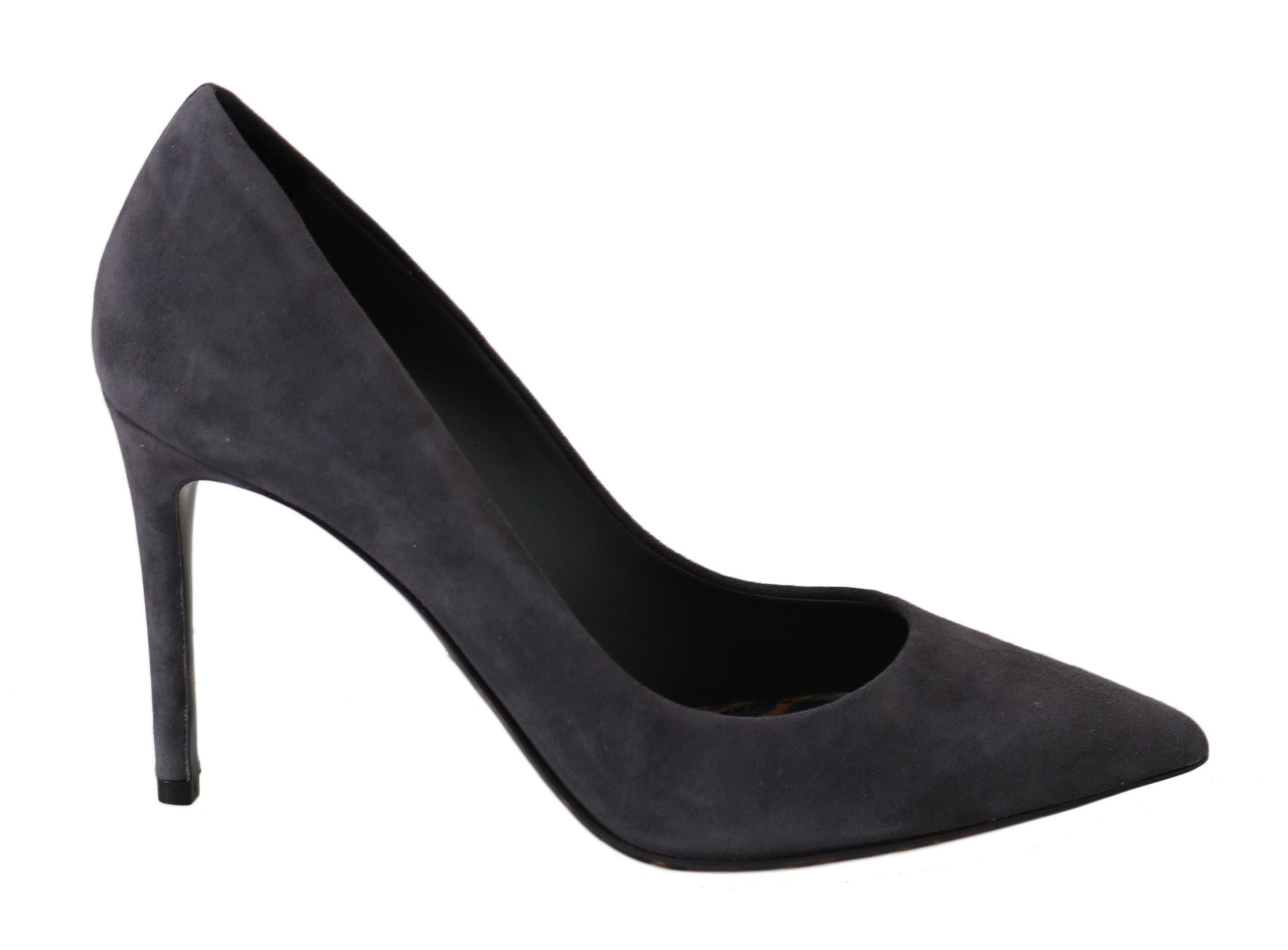 Dolce & Gabbana Gray Suede Leather Stiletto Shoes Heels Dolce & Gabbana