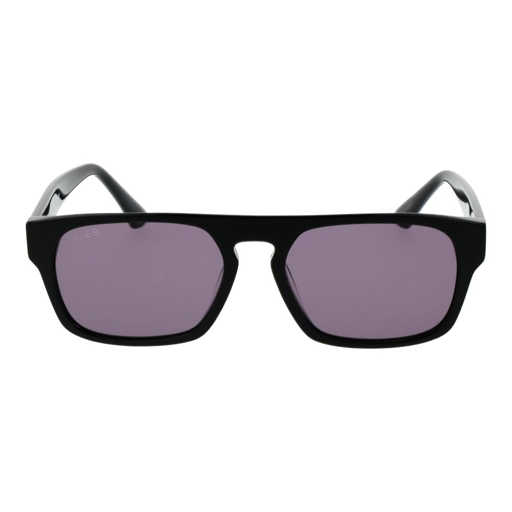Web black acetate sunglasses with round frames and tinted lenses, stylish and lightweight for everyday wear.