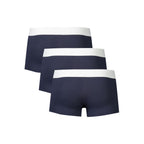 Blue polyester men's boxer from Bikkembergs, featuring a comfortable fit and sleek design.