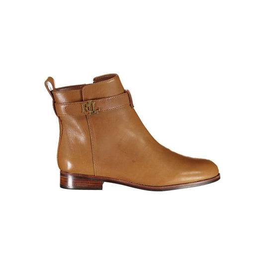 Ralph Lauren Brown Leather Women Boot Ralph Lauren