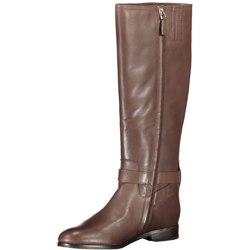 Ralph Lauren Brown Leather Women Boot Ralph Lauren