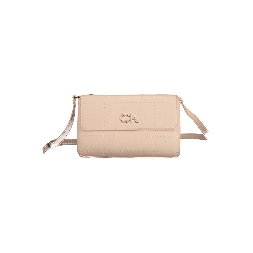 Calvin Klein Rosa polyurethane women’s handbag with sleek design and top handle, featuring a minimalist style and neutral color.
