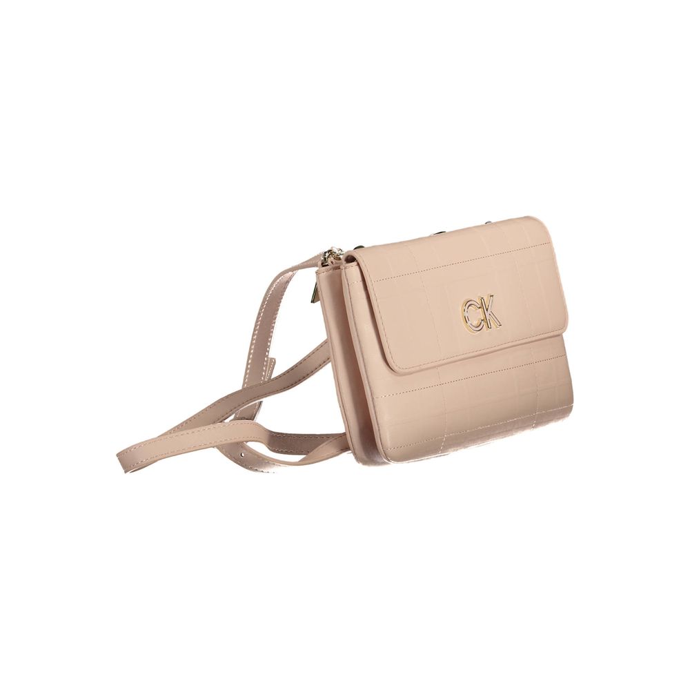 Calvin Klein Rosa polyurethane women's handbag with sleek design and top handle, featuring a minimalist style and subtle logo detail.