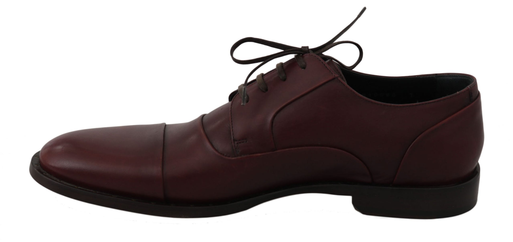 Dolce & Gabbana Red Bordeaux Leather Derby Formal Shoes Dolce & Gabbana