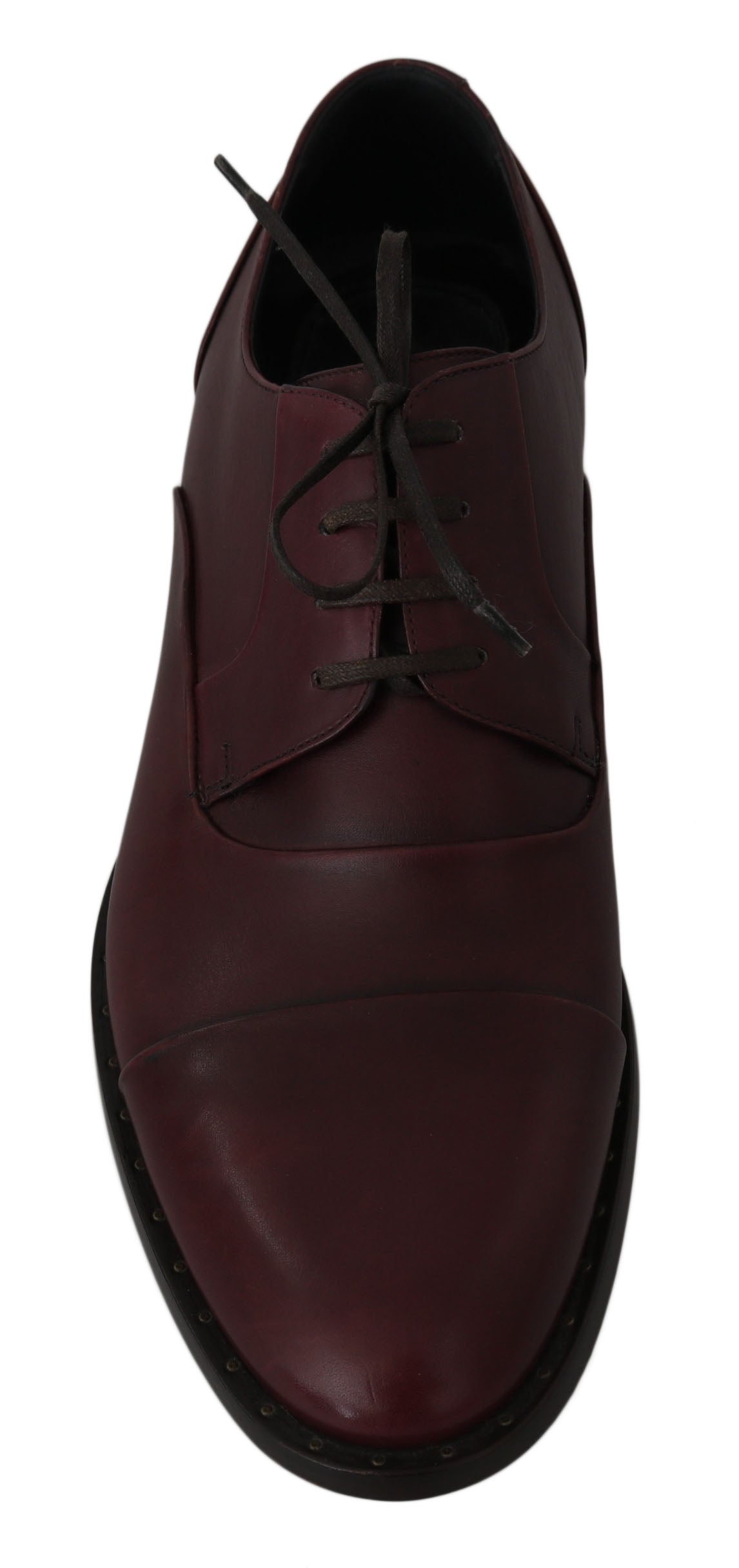 Dolce & Gabbana Red Bordeaux Leather Derby Formal Shoes Dolce & Gabbana
