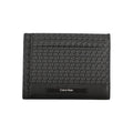 Black polyester men's shoulder bag by Calvin Klein with adjustable strap and sleek design, shown on a plain background.
