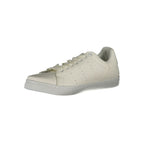 Norway 1963 white polyurethane men's sneaker with sleek design and white rubber sole, shown from a side angle.