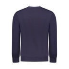 Rifle blue cotton men's sweater with ribbed cuffs and crew neckline, casual and comfortable for everyday wear.