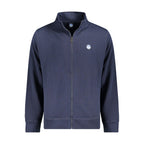 North Sails blue cotton male sweatshirt with crewneck and long sleeves, casual and comfortable clothing for men.