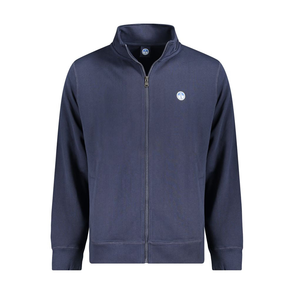 North Sails blue cotton male sweatshirt with crewneck and long sleeves, casual and comfortable clothing for men.
