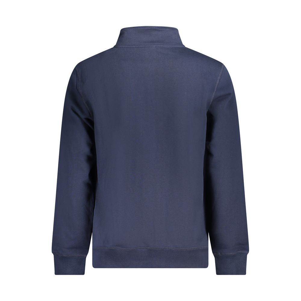 North Sails blue cotton men's sweatshirt showing a comfortable fit with the brand logo on the chest.