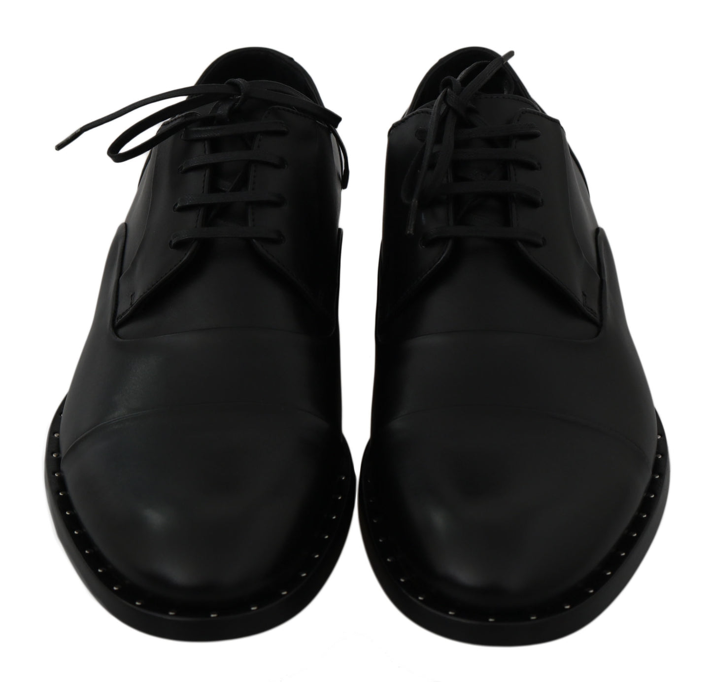 Dolce & Gabbana Black Leather Derby Formal Shoes Dolce & Gabbana