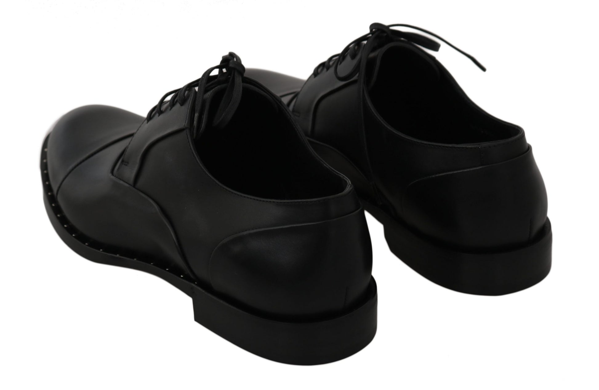 Dolce & Gabbana Black Leather Derby Formal Shoes Dolce & Gabbana