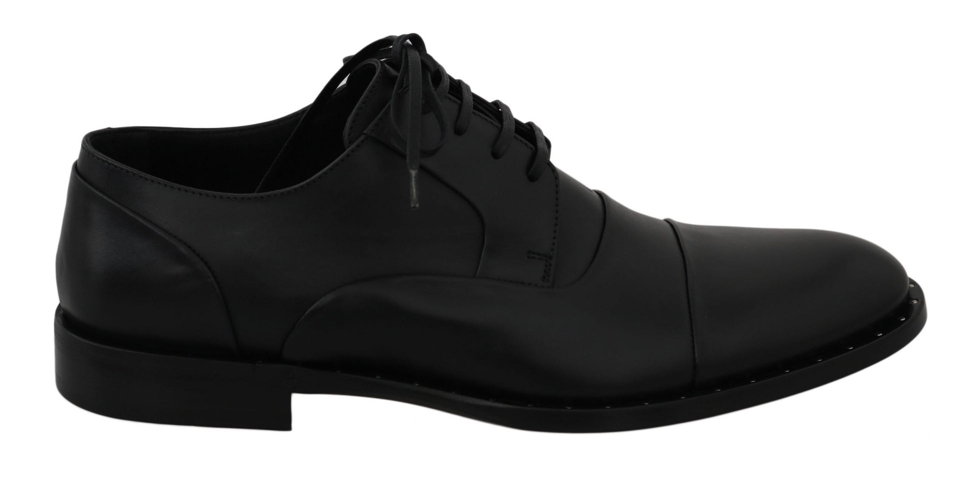 Dolce & Gabbana Black Leather Derby Formal Shoes Dolce & Gabbana