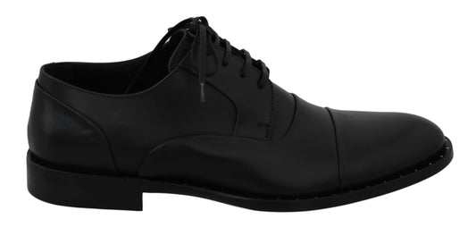 Dolce & Gabbana Black Leather Derby Formal Shoes Dolce & Gabbana
