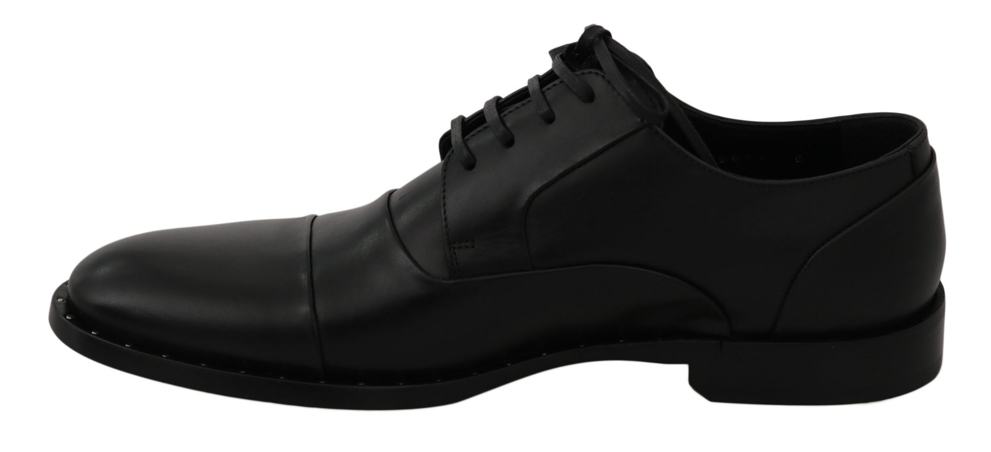 Dolce & Gabbana Black Leather Derby Formal Shoes Dolce & Gabbana
