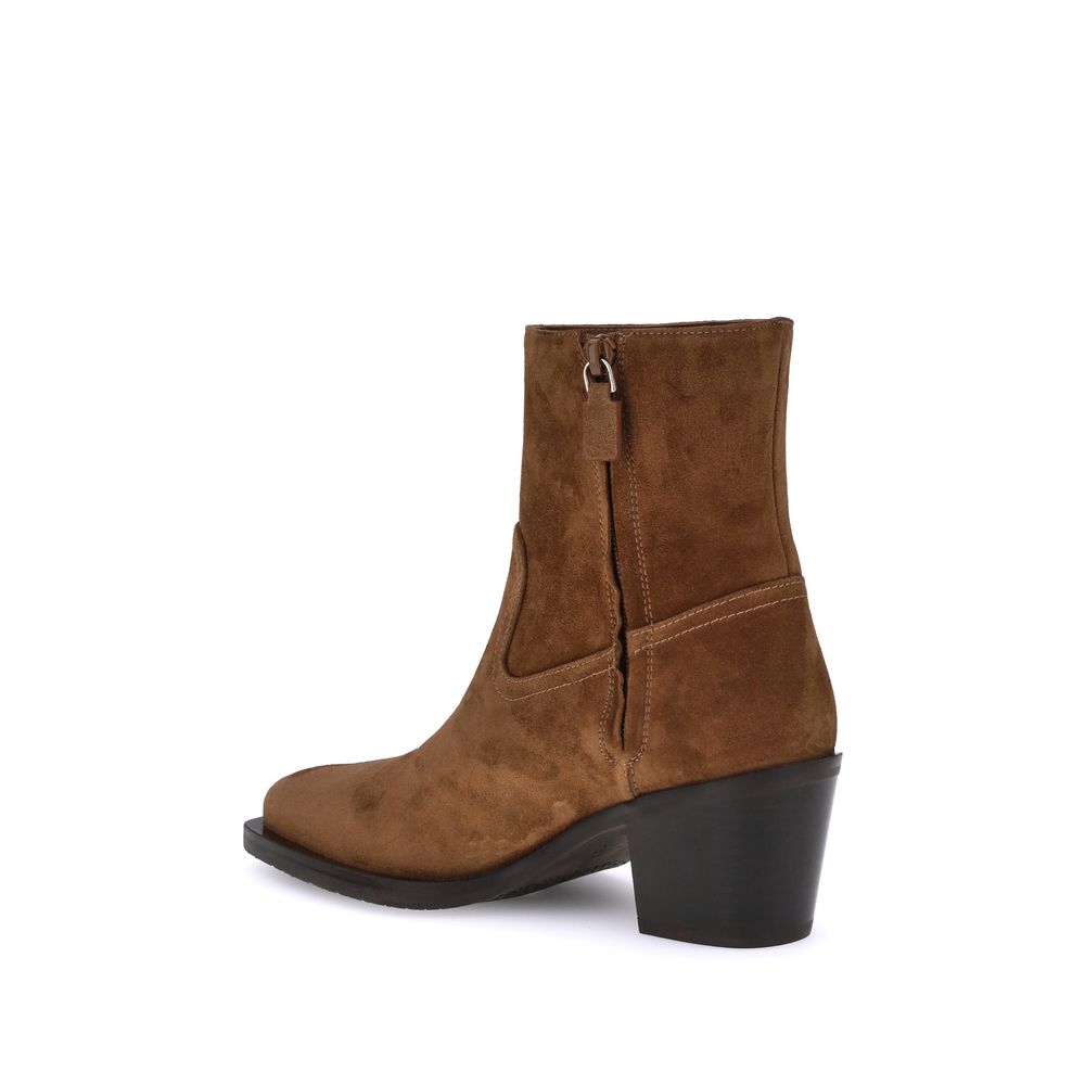 Stuart Weitzman Brown Calf Leather Bos Taurus Ankle Boots Stuart Weitzman