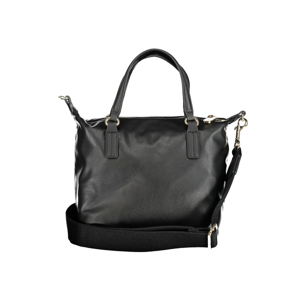 Tommy Hilfiger Nero polyester women's handbag with sleek design and subtle logo details, showing the bag's stylish exterior.