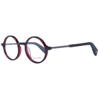 Yohji Yamamoto red acetate glasses frames with sleek design and rectangular shape, stylish eyewear for modern fashion.