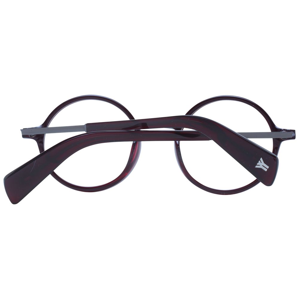 Yohji Yamamoto red acetate glasses frames with a sleek, modern design and bold color for stylish eyewear.