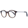 Yohji Yamamoto brown acetate glasses frames with rounded design, showcasing a sleek and stylish eyewear accessory.
