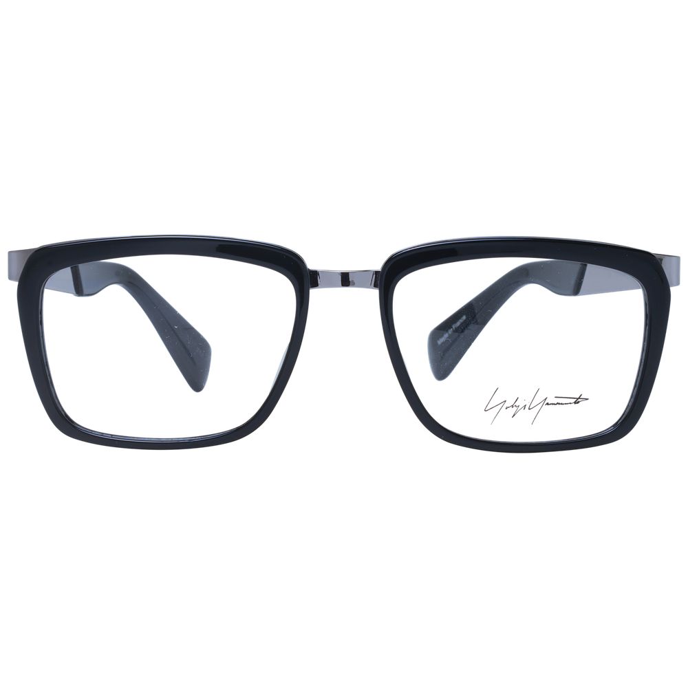 Yohji Yamamoto black acetate glasses frames, stylish and modern eyewear with a sleek design and bold acetate temples.