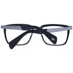 Yohji Yamamoto black acetate glasses frames with sleek design and clear lenses, stylish eyewear for modern fashion.