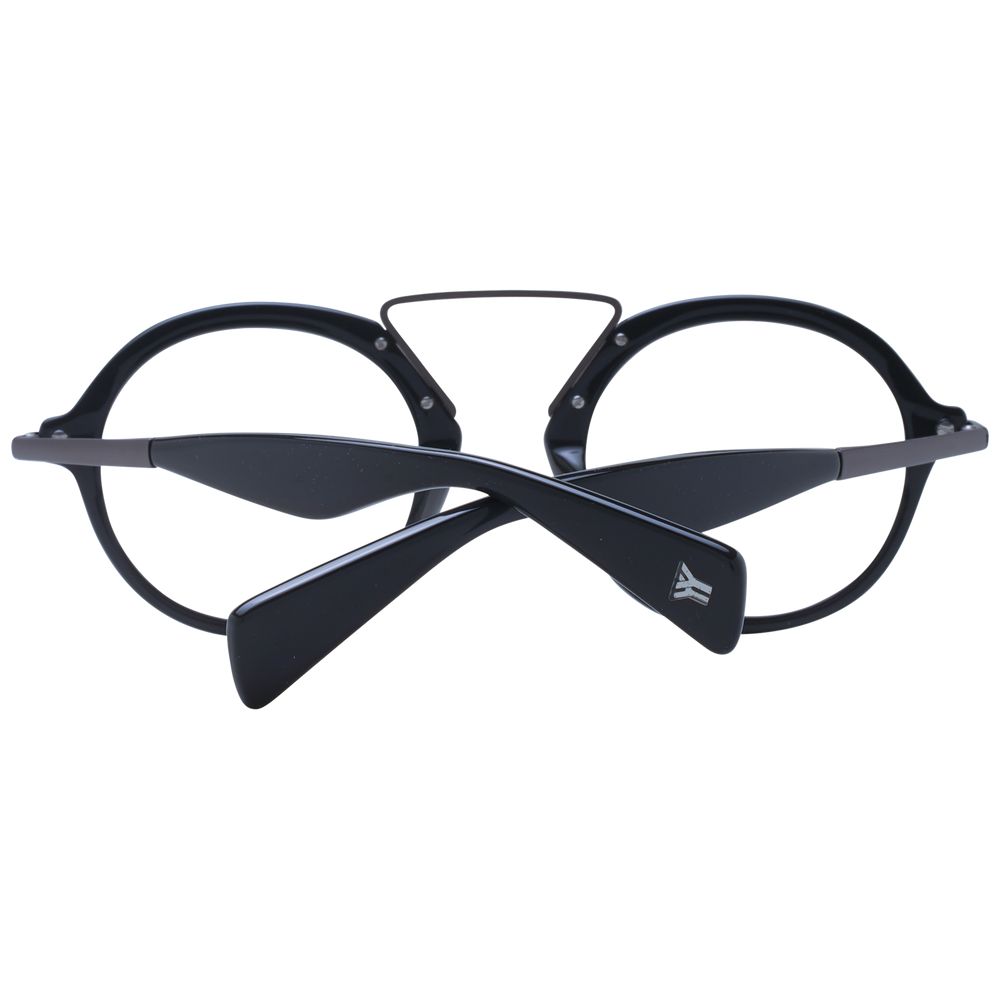 Yohji Yamamoto gray acetate glasses frames with clear lenses, stylish and modern eyewear for a sophisticated look.