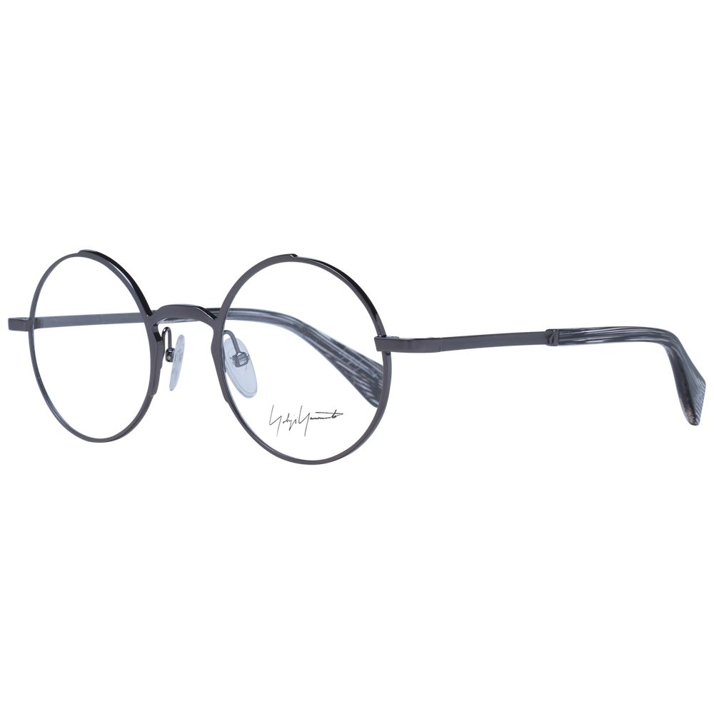 Yohji Yamamoto gray metal glasses frames with sleek, modern design and clear lenses, stylish eyewear for contemporary fashion.