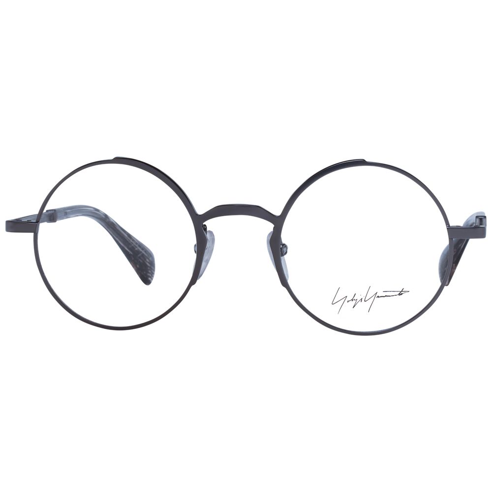 Yohji Yamamoto gray metal glasses frames with sleek design and clear lenses, stylish eyewear for modern fashion.