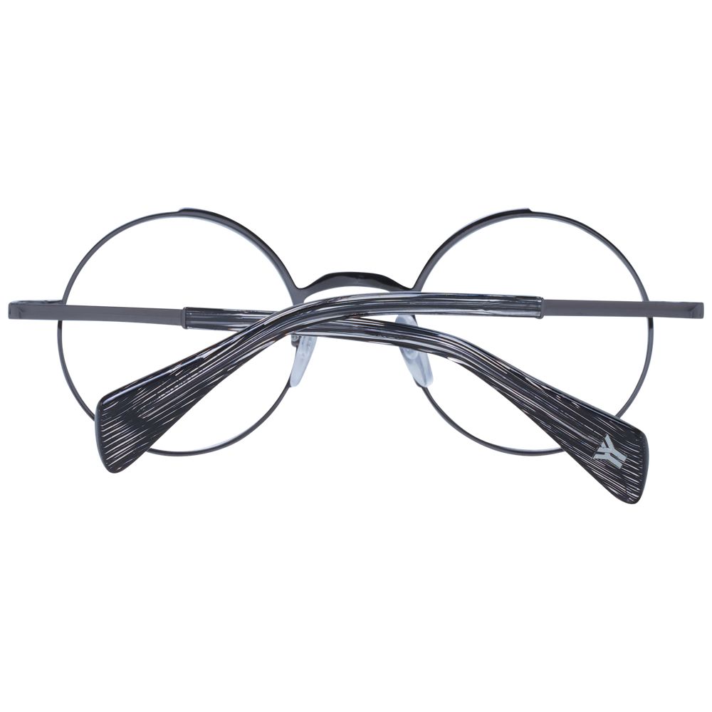 Yohji Yamamoto gray metal glasses frames with sleek, modern design and clear lenses, stylish eyewear for contemporary fashion.