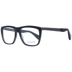 Yohji Yamamoto black acetate glasses frames with a sleek, modern design and bold rectangular shape.