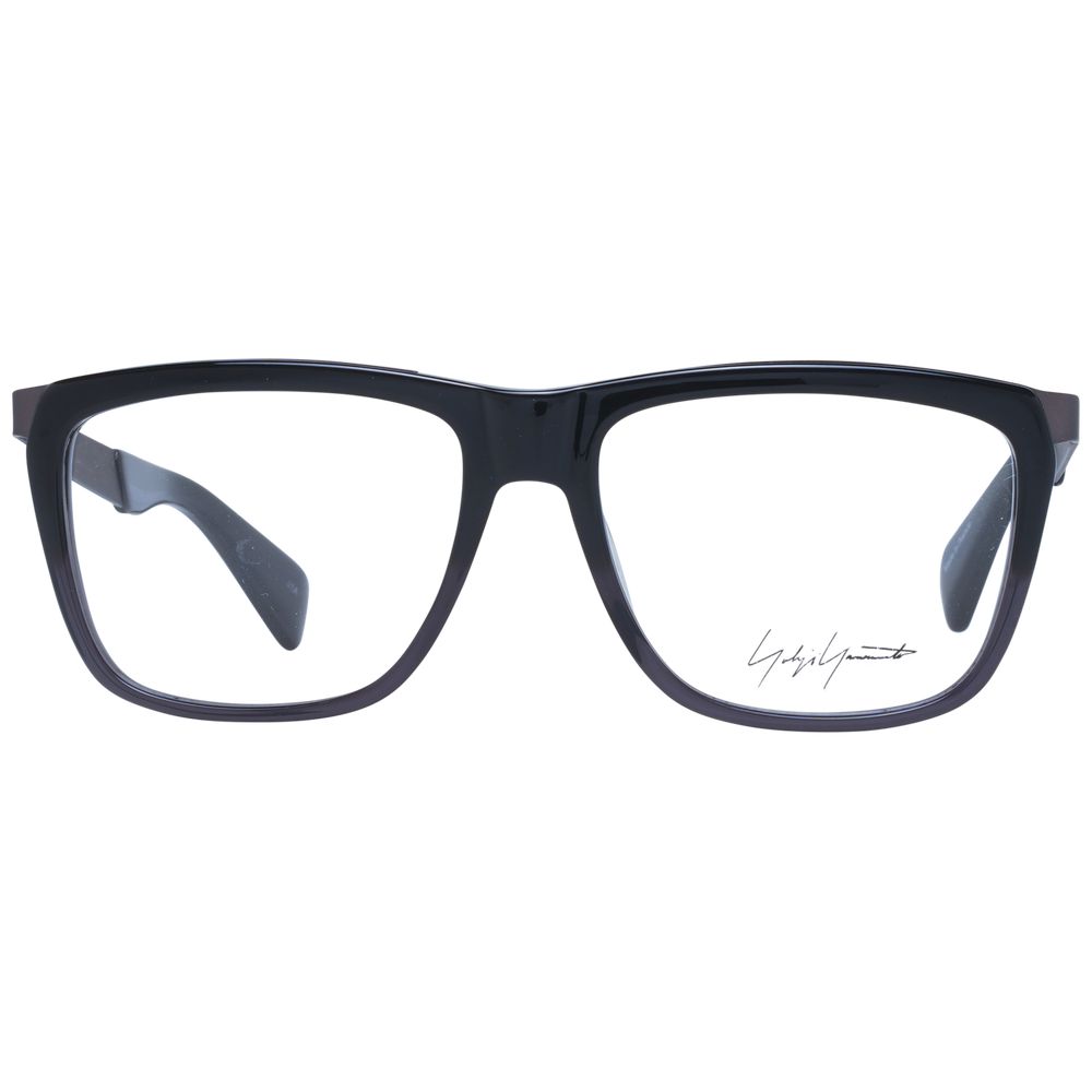 Yohji Yamamoto black acetate glasses frames with a sleek, modern design and clear lenses, stylish eyewear for everyday wear.