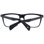 Yohji Yamamoto black acetate glasses frames with sleek, modern design and clear lenses, showcasing minimalist style.