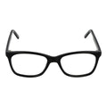 Andy Wolf black acetate eyeglass frames showing sleek, modern design with clear lenses and a smooth finish.