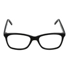 Andy Wolf black acetate eyeglass frames showing sleek, modern design with clear lenses and a smooth finish.