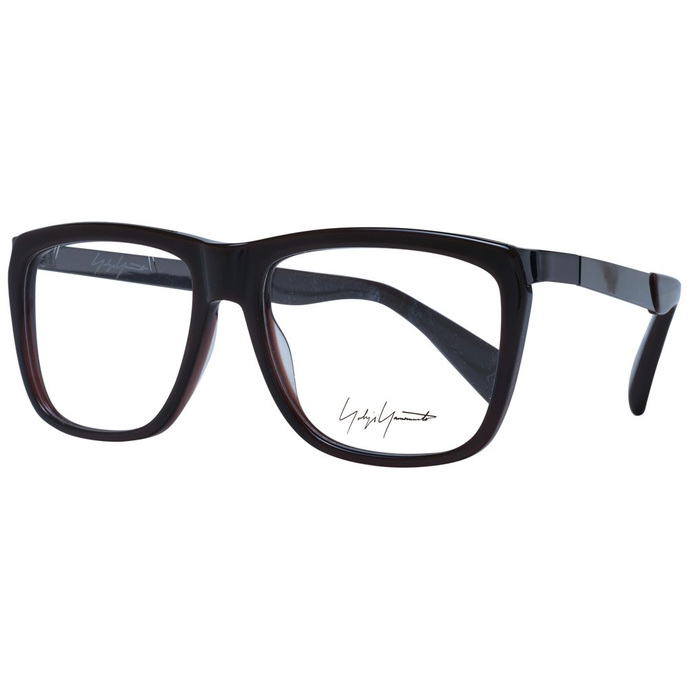 Yohji Yamamoto brown acetate glasses frames with a sleek, modern design for stylish eyewear.