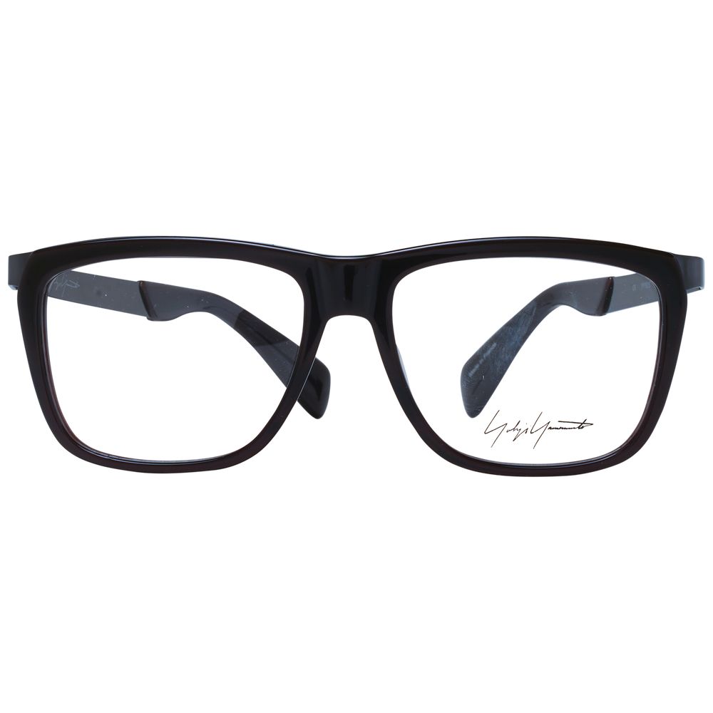 Yohji Yamamoto brown acetate glasses frames with a sleek design and rounded lenses, showcasing modern eyewear style.