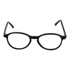 Andy Wolf black acetate glasses frames with clear lenses, showcasing a sleek, modern design for stylish eyewear.