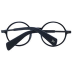 Yohji Yamamoto black acetate eyeglass frames with rectangular design and clear lenses, stylish and modern eyewear accessory.
