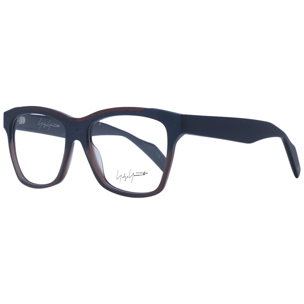 Yohji Yamamoto blue acetate eyeglass frames with sleek, modern design and transparent lenses for stylish eyewear.