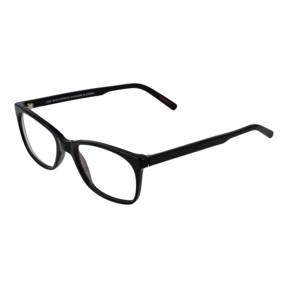 Andy Wolf black acetate glasses frames with classic rectangular design, showcasing sleek and stylish eyewear.