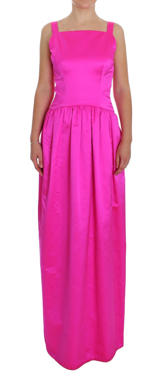 Dolce & Gabbana Pink Silk Long Sheath Ball Gown Dress Dolce & Gabbana