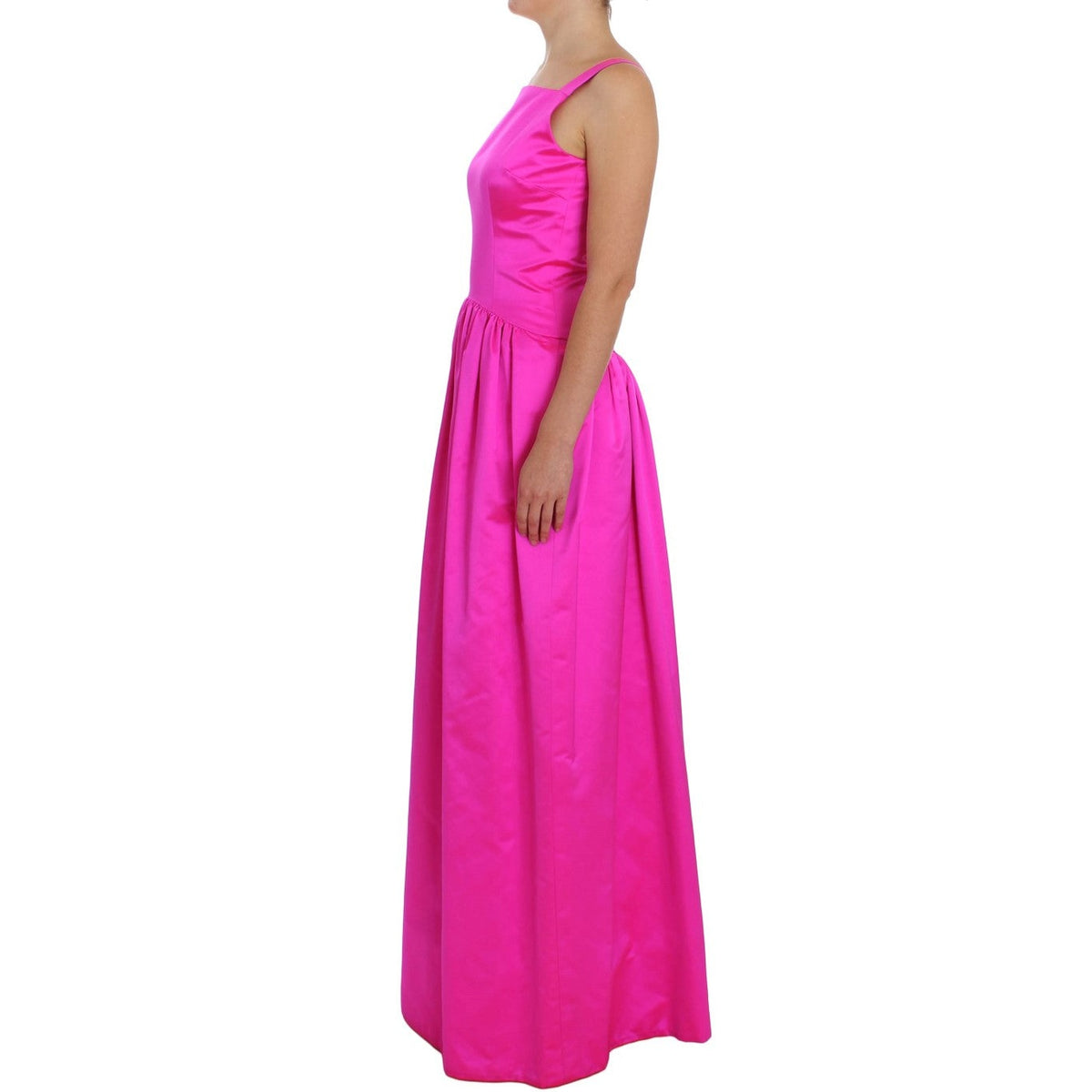 Dolce & Gabbana Pink Silk Long Sheath Ball Gown Dress
