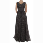 Dolce & Gabbana Dark Silk Shift Gown Full Length Dress