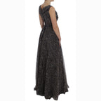 Dolce & Gabbana Dark Silk Shift Gown Full Length Dress