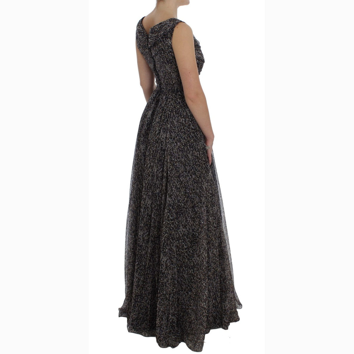Dolce & Gabbana Dark Silk Shift Gown Full Length Dress